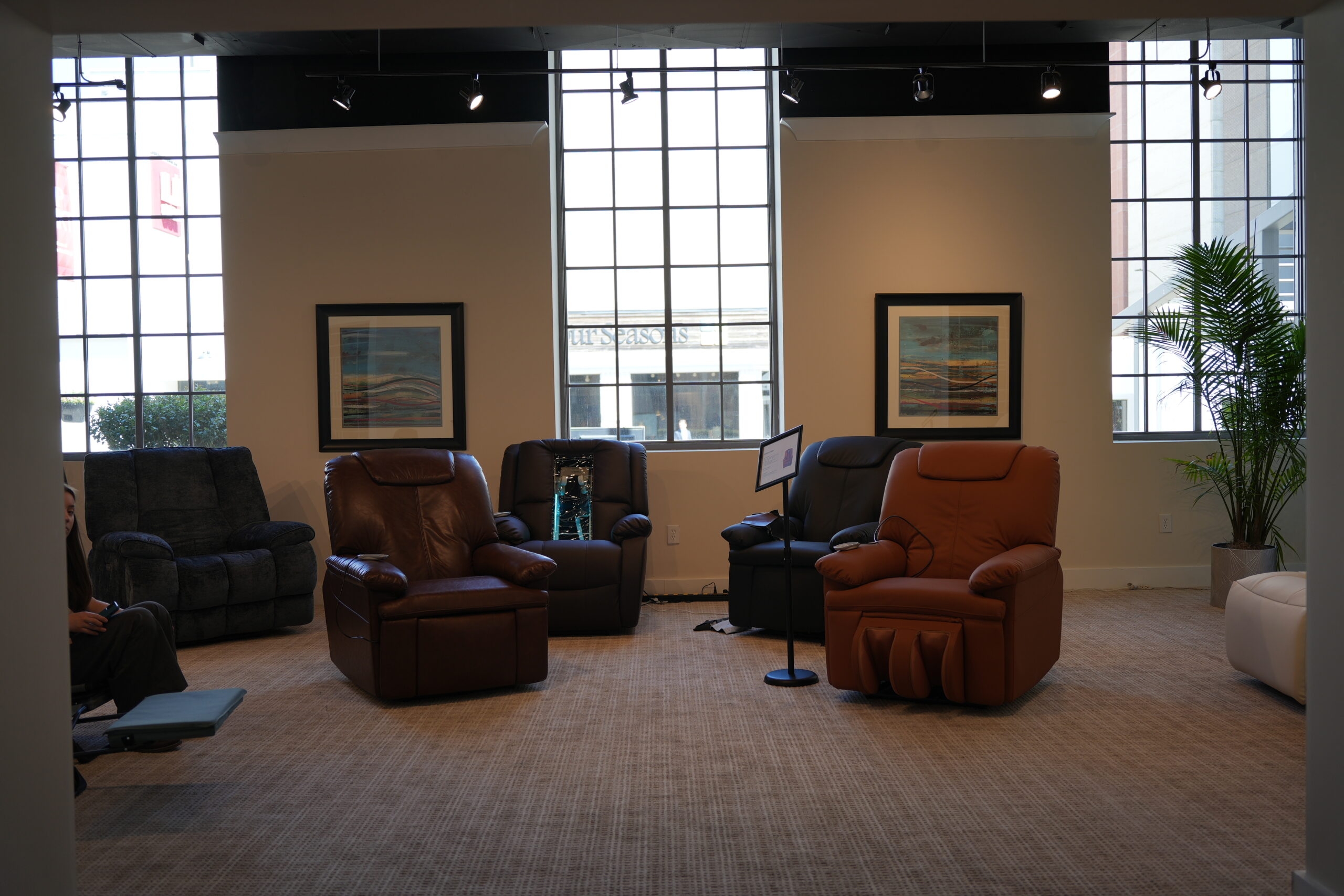 Lifestyle leather recliner and motion furniture showroom