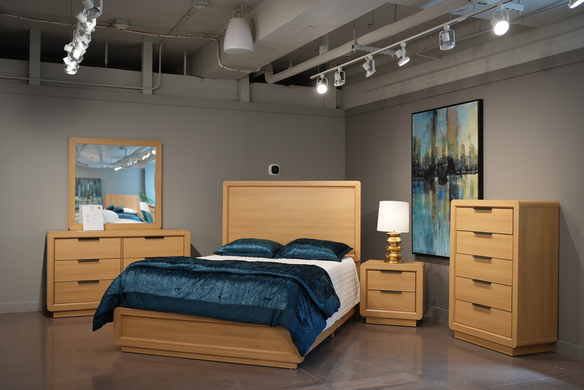 Lifestyle bedroom set showroom highlight for wholesale furniture buyers