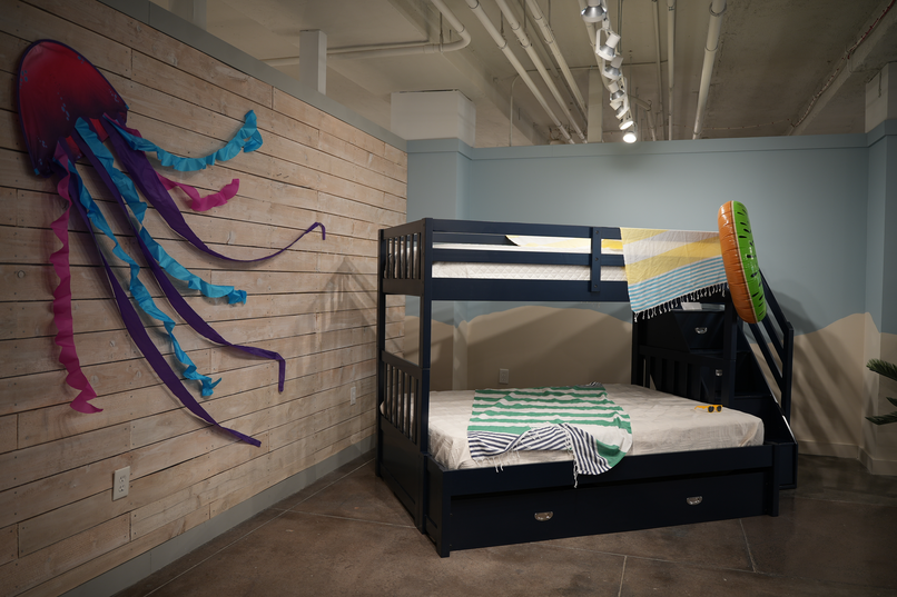 Lifestyle bunk bed showroom display for furniture retailers and wholesale buyers