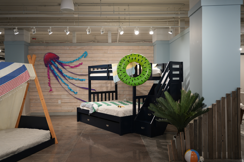 Wholesale bunk bed collection displayed at Lifestyle High Point showroom