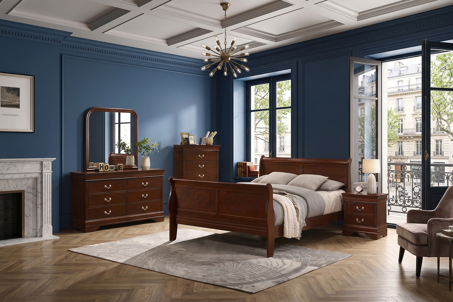Casegoods furniture sourcing guide for retailers featuring coordinated bedroom, dining and storage furniture